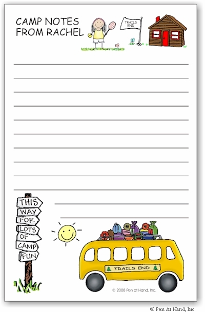 Pen At Hand Stick Figures - Large Full Color Notepads (Camp Bus)